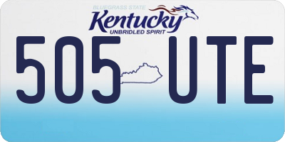 KY license plate 505UTE