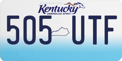 KY license plate 505UTF