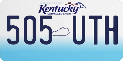 KY license plate 505UTH