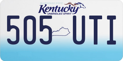 KY license plate 505UTI