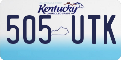KY license plate 505UTK