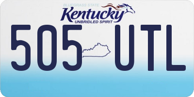 KY license plate 505UTL
