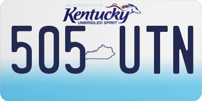 KY license plate 505UTN