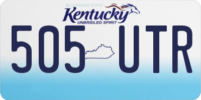 KY license plate 505UTR
