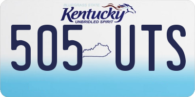 KY license plate 505UTS