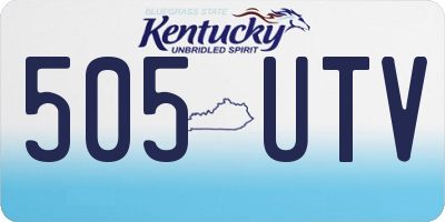 KY license plate 505UTV