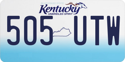 KY license plate 505UTW