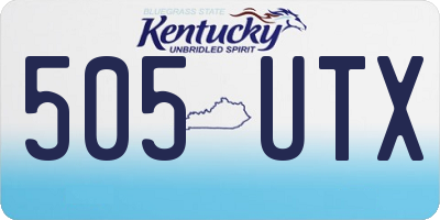 KY license plate 505UTX
