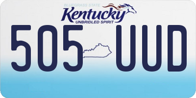 KY license plate 505UUD