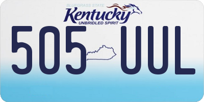 KY license plate 505UUL