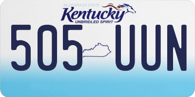 KY license plate 505UUN