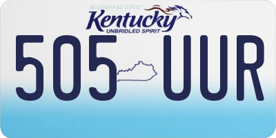 KY license plate 505UUR