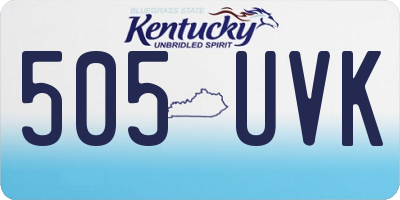 KY license plate 505UVK