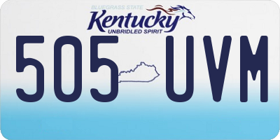 KY license plate 505UVM