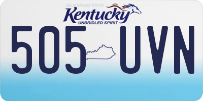 KY license plate 505UVN