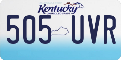 KY license plate 505UVR