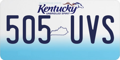 KY license plate 505UVS