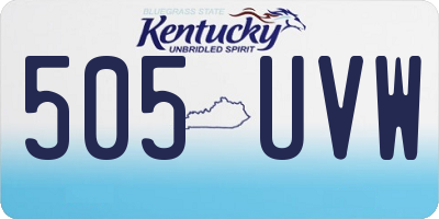 KY license plate 505UVW