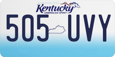 KY license plate 505UVY