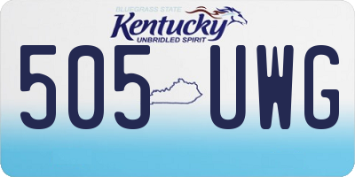 KY license plate 505UWG