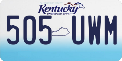 KY license plate 505UWM