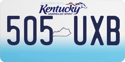 KY license plate 505UXB