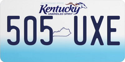 KY license plate 505UXE