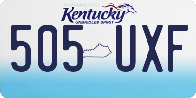KY license plate 505UXF