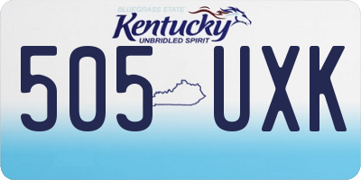 KY license plate 505UXK
