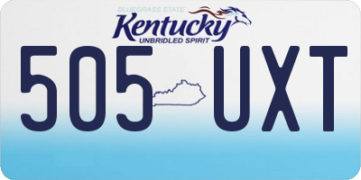 KY license plate 505UXT
