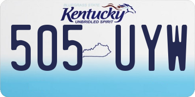 KY license plate 505UYW