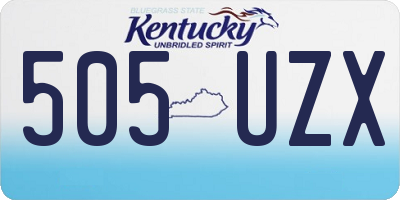 KY license plate 505UZX