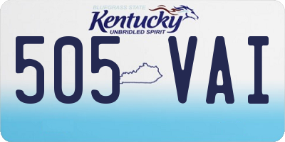 KY license plate 505VAI