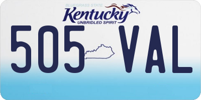 KY license plate 505VAL