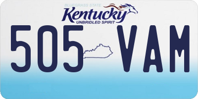 KY license plate 505VAM