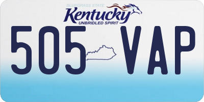 KY license plate 505VAP