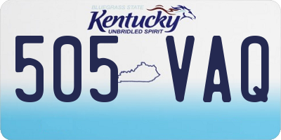 KY license plate 505VAQ