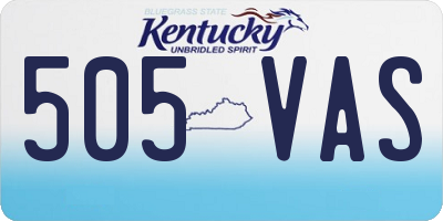 KY license plate 505VAS