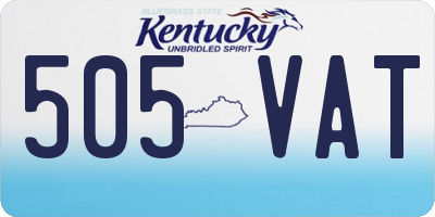 KY license plate 505VAT