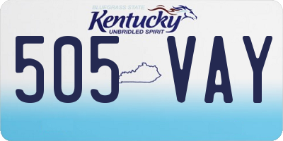 KY license plate 505VAY