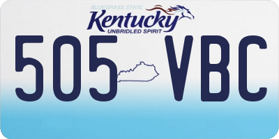 KY license plate 505VBC