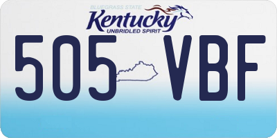 KY license plate 505VBF