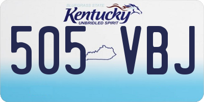 KY license plate 505VBJ