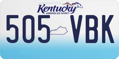 KY license plate 505VBK