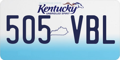 KY license plate 505VBL