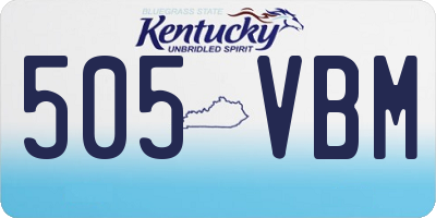 KY license plate 505VBM