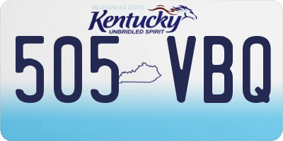 KY license plate 505VBQ