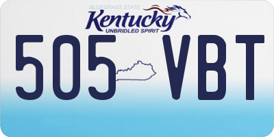 KY license plate 505VBT