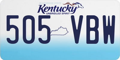 KY license plate 505VBW