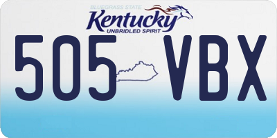 KY license plate 505VBX